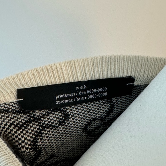 ROKH Monogram Merino Wool-blend Button Down Bra Top Cardigan Skirt Set Small - Picture 7 of 10